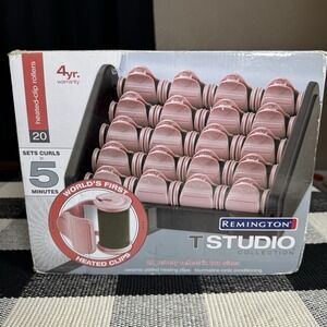 New Remington T Studio Collection H-2050 Heated Clip Rollers 20 Hair Curlers